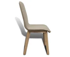 vidaXL vidaXL Dining Chairs 2 pcs Beige Fabric and Solid Oak Wood