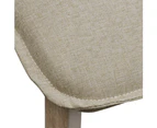 vidaXL vidaXL Dining Chairs 2 pcs Beige Fabric and Solid Oak Wood