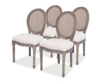 vidaXL Dining Chairs 4 pcs Cream Fabric