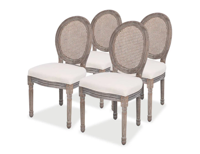 vidaXL Dining Chairs 4 pcs Cream Fabric