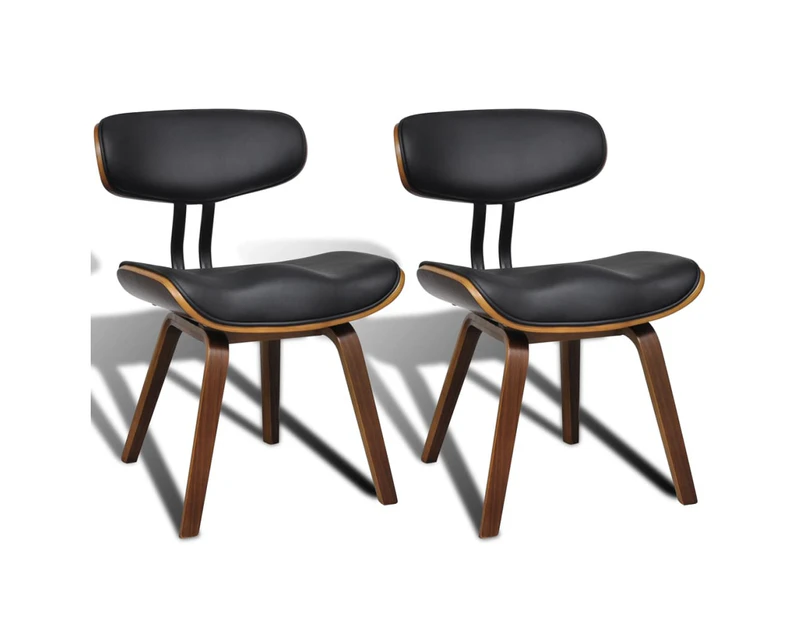 vidaXL Dining Chairs 2 pcs Bent Wood and Faux Leather