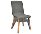 vidaXL Dining Chairs 4 pcs Light Grey Fabric and Solid Oak Wood