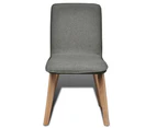 vidaXL Dining Chairs 4 pcs Light Grey Fabric and Solid Oak Wood