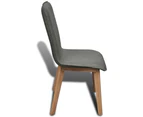 vidaXL Dining Chairs 4 pcs Light Grey Fabric and Solid Oak Wood