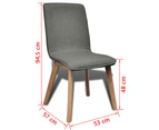 vidaXL Dining Chairs 4 pcs Light Grey Fabric and Solid Oak Wood