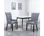 vidaXL Dining Chair with Armrests Light Grey Fabric