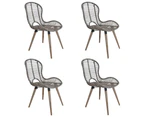 vidaXL Dining Chairs 4 pcs Brown Natural Rattan