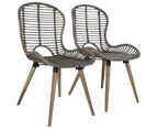 vidaXL Dining Chairs 4 pcs Brown Natural Rattan