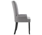 vidaXL Dining Chair with Armrests Light Grey Fabric