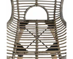 vidaXL Dining Chairs 2 pcs Brown Natural Rattan