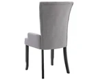 Dining Chair with Armrests Light Grey Fabric