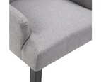 Dining Chair with Armrests Light Grey Fabric