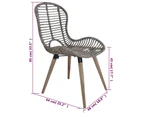 vidaXL Dining Chairs 4 pcs Brown Natural Rattan