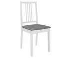 vidaXL Dining Chairs with Cushions 2 pcs White Solid Wood