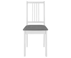 vidaXL Dining Chairs with Cushions 2 pcs White Solid Wood