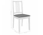 vidaXL Dining Chairs with Cushions 2 pcs White Solid Wood