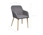 vidaXL Dining Chairs 6 pcs Light Grey Fabric and Solid Oak Wood