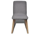 vidaXL Dining Chairs 6 pcs Light Grey Fabric and Solid Oak Wood (241153+241154)