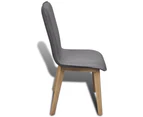 vidaXL Dining Chairs 6 pcs Light Grey Fabric and Solid Oak Wood (241153+241154)