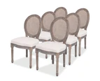 vidaXL Dining Chairs 6 pcs Cream Fabric