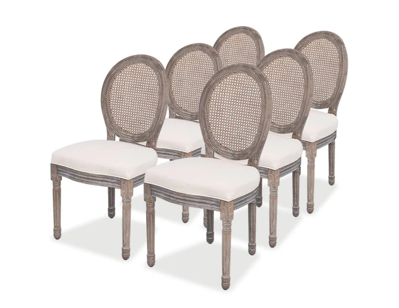 vidaXL Dining Chairs 6 pcs Cream Fabric