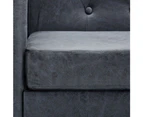 vidaXL Chesterfield Sofa Set Artificial Suede Leather Grey