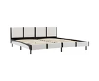 vidaXL Bed Frame White and Black Faux Leather 183x203 cm King Size
