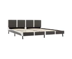 vidaXL Bed Frame Grey and White Faux Leather 183x203 cm King Size