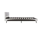 vidaXL Bed Frame Grey and White Faux Leather 106x203 cm King Single Size