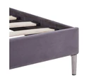 vidaXL Bed Frame Grey Fabric 153x203 cm Queen Size