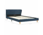 vidaXL Bed Frame Blue Fabric 106x203 cm King Single Size
