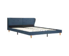 vidaXL Bed Frame Blue Fabric 183x203 cm King Size