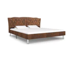 vidaXL Bed Frame Brown Fabric 137x187 cm Double Size