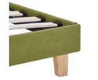 vidaXL Bed Frame Green Fabric 137x187 cm Double Size