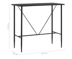 vidaXL Bar Table Black 120x60x110 cm MDF