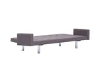 vidaXL Sofa Bed with Armrest Taupe Polyester