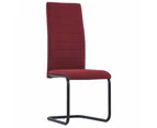 vidaXL Cantilever Dining Chairs 4 pcs Wine Fabric