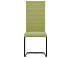 vidaXL Cantilever Dining Chairs 4 pcs Green Fabric