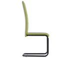 vidaXL Cantilever Dining Chairs 4 pcs Green Fabric