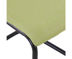 vidaXL Cantilever Dining Chairs 2 pcs Green Fabric