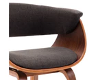 vidaXL Dining Chair Grey Bent Wood and Fabric