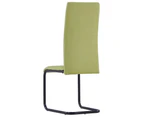 vidaXL Cantilever Dining Chairs 4 pcs Green Fabric