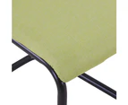 vidaXL Cantilever Dining Chairs 4 pcs Green Fabric