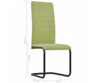 vidaXL Cantilever Dining Chairs 2 pcs Green Fabric