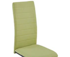 vidaXL Cantilever Dining Chairs 4 pcs Green Fabric