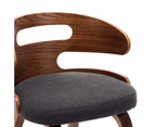 vidaXL Dining Chairs 2 pcs Dark Grey Bent Wood and Fabric