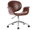 vidaXL Swivel Dining Chair Brown Faux Leather