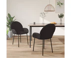 vidaXL Dining Chairs 2 pcs Black Faux Leather