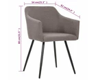 vidaXL Dining Chairs 2 pcs Taupe Fabric