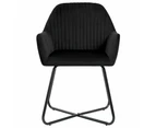 vidaXL Dining Chairs 2 pcs Black Velvet